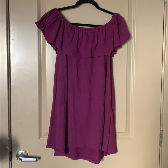 SOLD - NEW! Rebecca Minkoff purple off-the-shoulder dress - Picture 3 of 8